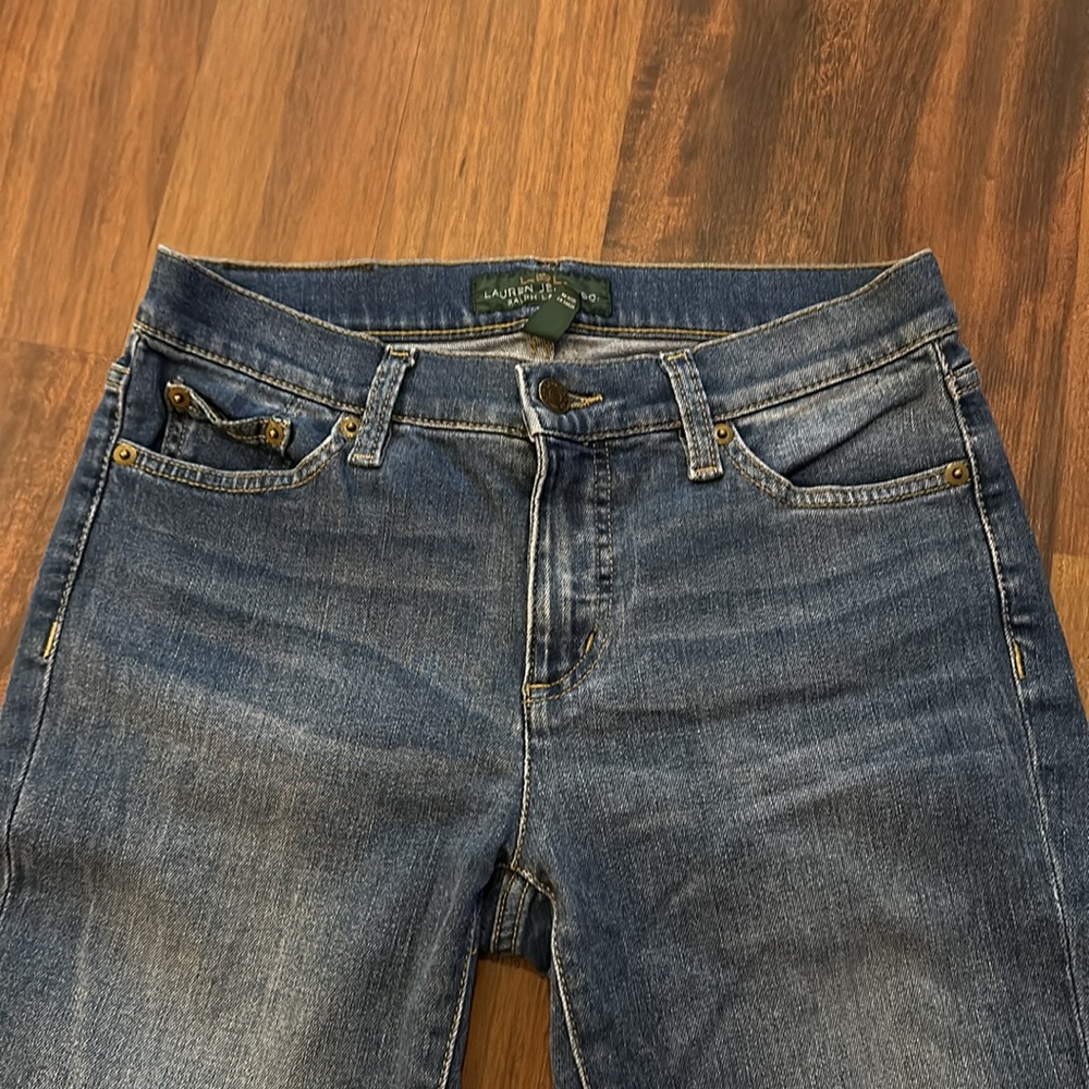 LRL Lauren Jeans Co Ralph Lauren Medium Wash Faded Stretch Skinny Jeans Size 2 - Picture 5 of 10